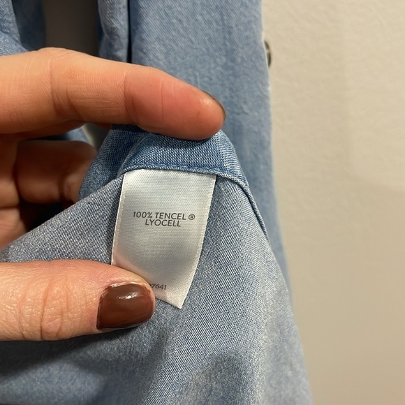 J. Jill Denim Button Down Tunic Long Sleeve Denim Dress - Picture 9 of 10